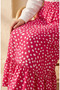 Elastic Waist Polka Dot Patterned Skirt 0316-04 Pink - 4