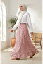 Elastic Waist Floral Patterned Skirt 0317-03 Dusty Rose - 2