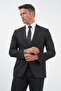 Men's Black Gabardine Mono Collar 8 Drop Slim Fit Basic Suit 1001255006 - 2
