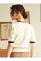 Elegant Knitwear Crew Neck Vintage Women's T-Shirt - 6
