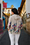 Women's 4/3 Capri Sleeve Hooded Italian Style Zippered Cotton Thin Fabric Jacket - 3