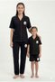 Mother Daughter Pajamas Short Sleeve Square Collar Front Buttoned Pajama Sets Sold Separately 100% Cotton Mother Daughter Pajama Set Combination - 2