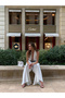 Women's White Ayrobin Halter Neck Wide Leg Jumpsuit with Back and Chest Cutouts and Belt - 8