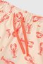 Girl's Orange Bermuda Shorts with All-Over Print Detail and Elastic Waistband - 3