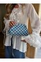 Bursu clutch mini bag white polka dot blue - 3