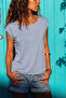 Women's Baby Blue Tshirt with Back Detail Njçt24 - 2