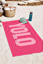 Written Yolo Fuchsia Pink Beach Towel - Modern Typographic Microfiber Pool Sea Quick Dry Towel - 6