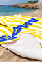 Striped Summer Amore Themed Beach Towel-Modern Mediterranean Yellow White Pool Sea Quick Drying Cover Towel - 3
