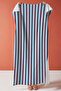 Striped Blue Burgundy Beach Towel - Marine Modern Pool Sea Quick-Dry Microfiber Towel - 4