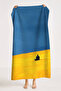 Minimal Abstract Artistic Beach Towel - Blue Yellow Silhouette Pool Sea Bath Quick Dry Seaside Cover-Up - 7