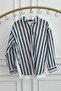 Striped Shirt with Scallop Detail on the Back - 3