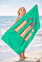 Written Oh Hi Motto Beach Towel-Typographic Mint Green Pool Sea Bath Quick Drying Seaside Cover - 2