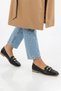 Women's Loafer Ballet Flats with Gold Buckle, Daily Comfortable Office Shoes, Non-Slip Sole, Stylish Classic - 5
