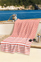 Polka Dot Striped Coral Beach Towel - Modern Summer Style Quick Drying Beach Cover-Up Pool Sea Bath - 6