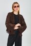 Women's Openwork Cardigan with Tassels on Sleeves and Hem - Bitter Brown