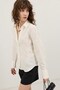 White Modal Shirt with Pencil Line Detail - 4