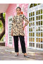 Beige Cotton Printed Tunic & Trouser Co-Ord Set - TRT1540 | Beige