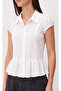 Balloon Sleeve Lace Detailed Flounce Hem Woven Blouse - 5