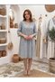 Muslin Dress with Puff Sleeves and Button Detail - 2