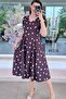 V-Neck Polka Dot Double Dress 6Y279 - 3