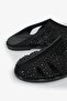 Rainy Black Suede Leather Women's Stone Slippers - 5