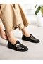 Shadow Black Genuine Leather Women's Sandals