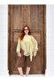 Women's Yellow Chiffon Cape Blouse Frv0195 - 2