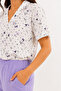 Organic Cotton Lilac Pants Purple Butterfly Patterned Women's Pajama Set - 3