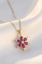 Lotus Flower Necklace Everlasting Necklace Lotus Pendant Burgundy Grape Color Design - 2