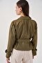 Women's Classic Collared Belted Short Khaki Trench Coat - 6