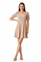 Women's Square Neck Short Sleeve Embossed Patterned Biscuit Dress