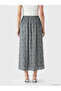 Green Elastic Waist Floral Belmando Flared Skirt - 4
