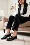 Women's Square Toe Bird Eye Detailed Ballerina Flat Heels Faux Leather Casual Shoes Comfortable Modern Stylish Elegant - 4