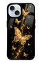 iPhone 15 Yellow Galaxy Butterfly Design Glossy Phone Case