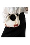 Women's Crescent Hobo Shoulder and Crossbody Bag with Cherry Accessories (Medium Size)