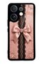 Vivo V60 Glossy Phone Case with Pink Lace Bow Design