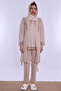 Effortt - Beige Maternity Pajama Set with Comfortable Cut, Breastfeeding Feature, and Hijab - 3