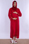 Cotton Maternity Nightgown Set with Hijab and Nursing Features Effortt - Cherry - 2