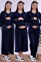 Pregnant and Postpartum Set with Breastfeeding Features Effortt - Navy Blue