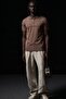 Men's Half Zipper Slim Fit Dark Brown Polo Collar T-Shirt