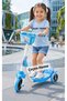 Princess Themed Girls' Scooter, Frozen Patterned 3-Wheel Scooter, 55 kg Capacity Scooter with Basket, 3-Wheel Children's Scooter with Brakes, Ages 3+ - 2