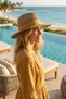 Unisex Straw Hat with Natural Seaweed Fiber Wide Ribbon - 2