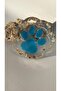 Ocean Blue Transparent Seashell Decorated Paw-Shaped Embossed Ash Tray Handmade Epoxy Gift - 2