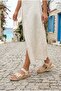 Buckle Detailed Comfort Sandals Beige - 2