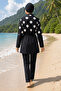 Chiffon Pareolu Adjustable Waist Hijab Swimsuit Polka Dot - 5
