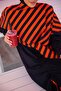 Parachute Striped Black Full Covered Hijab Swimsuit - 4-Piece Set M2307 - 5