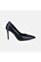 Women's Black Pointed Toe Classic Textured Leather Stiletto - 2