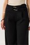 Women's Gold Buckle Casual Modal Trousers Black - 4