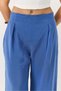 Women's Elastic Waist Side Zipper Loose Cut Seasonal Trousers Blue - 4