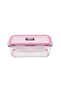 Glass Storage 1000ml with Pink Silicone Lid Clear 21x16x7cm